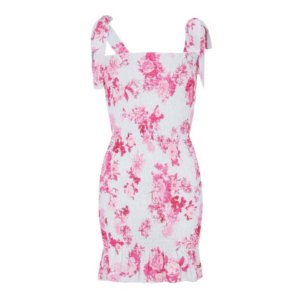Floral Strappy Shirred Mini Dress 🌸